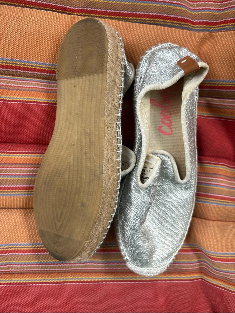 Silver Slip-On Espadrille Flats - Women